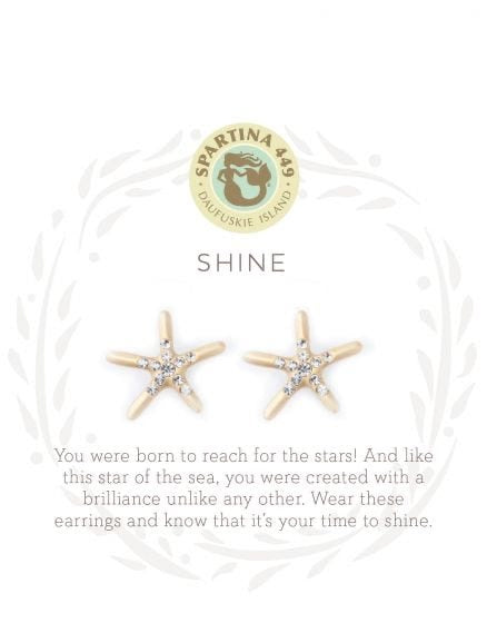 Spartina Shine Gold Post Starfish Earrings