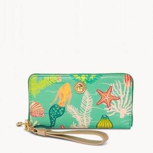 Spartina Golden Mermaid Wrist Wallet, Aqua