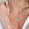 Gradient Heart Necklace, Sterling Silver w/ Turquoise & Beach Sand