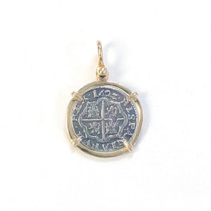 Atocha Coin, Silver with 14k Gold